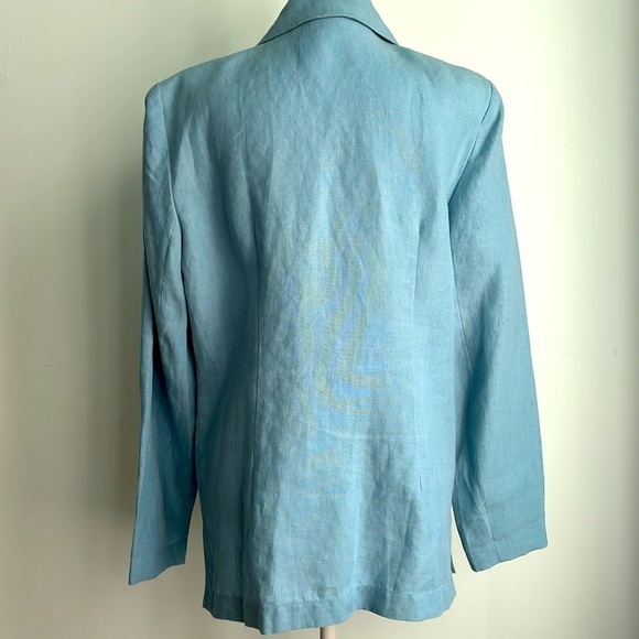 Elliott Lauren linen Blazer Jacket Size 8 seafoam blue unlined casual USA coat - Picture 5 of 11